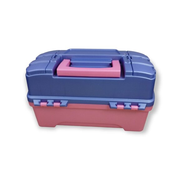 Plano Two Tray Makeup Storage Box Model: 6202-92 Pink/Periwinkle (New) - Picture 7 of 10